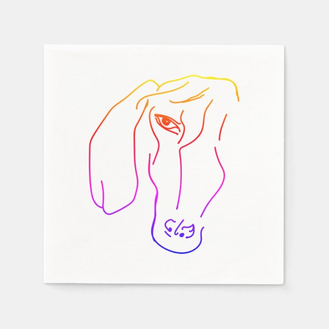 Guardanapo De Papel Cabeça Dachshund, Papel De Desenho De Arte Nápoles (Frente)