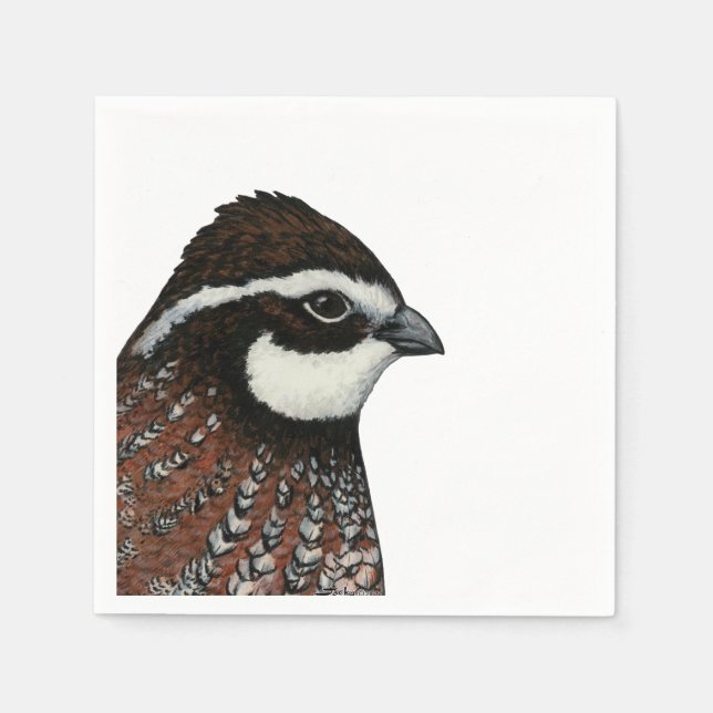 Guardanapo De Papel Cabeça de Codorna Bobwhite (Frente)