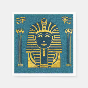 Guardanapo De Papel Cabeça Dourado da esfinge com hieroglyphs egípci