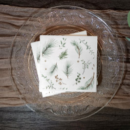 Guardanapo De Papel Cabina de árvores de pinheiros verdes e natais