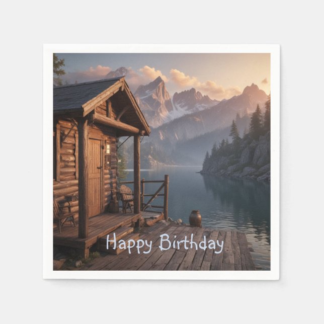 Guardanapo De Papel Cabina No Lago (Frente)