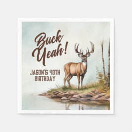 Guardanapo De Papel Caça ao Veado Buck Yeah 40º Aniversário