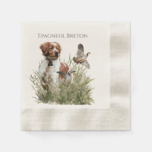 Guardanapo De Papel Caça com um cão Brittany, Art