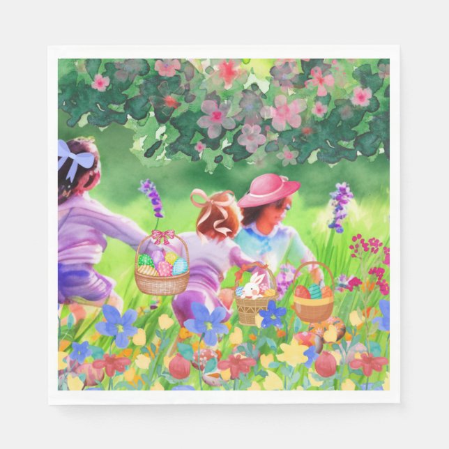 Guardanapo De Papel Caça de Ovos de Páscoa (Frente)