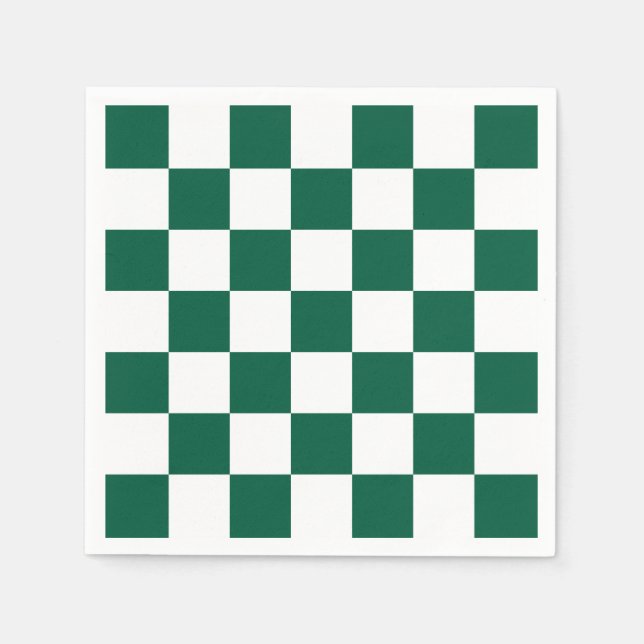 Guardanapo De Papel Caça Verde e Xadrez Branco (Frente)