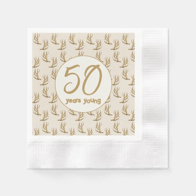 Guardanapo De Papel Caçador de Galhadas Aniversário Anos Jovem  (Frente)