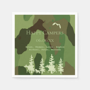 Guardanapo De Papel Caçadores verdes florestais camuflam campismo