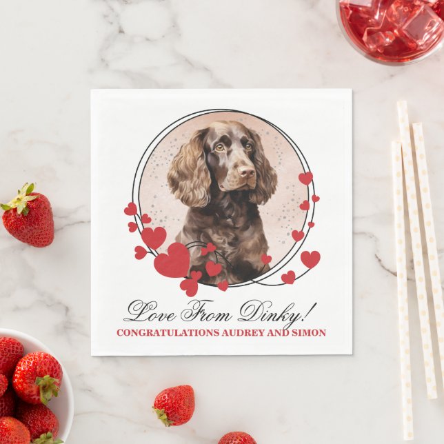 Guardanapo De Papel Cachorro American Water Spaniel Coração Vermelho F (Insitu)