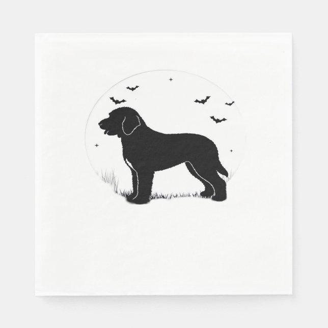 Guardanapo De Papel Cachorro Barbet - Silhueta Lua Halloween Superdime (Frente)