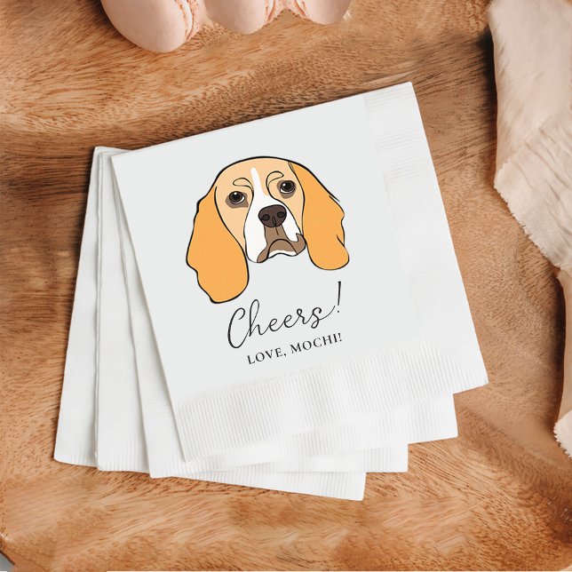 Guardanapo De Papel Cachorro-Beagle Cheio Cachorro Coquetel Personaliz (Criador carregado)