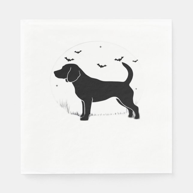 Guardanapo De Papel Cachorro-Beagle - Silhueta-Lua Halloween Superdime (Frente)