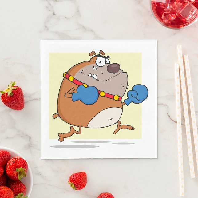 Guardanapo De Papel Cachorro-Boxão Engraçado Cartoon (Criador carregado)