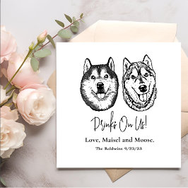 Guardanapo De Papel Cachorro casal Desenhando Bebidas Personalizadas e