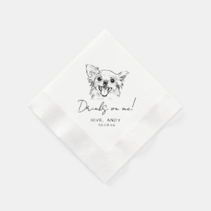 Guardanapo De Papel Cachorro Chihuahua Desenhado à Mão Bebe em Mim Coq