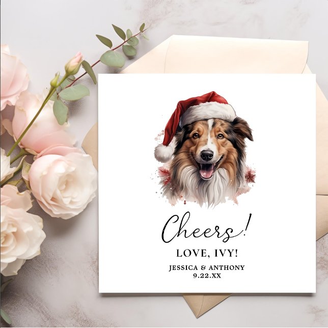Guardanapo De Papel Cachorro Collie de Natal Personalizado Saúde (Criador carregado)
