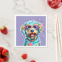 Guardanapo De Papel Cachorro com Óculos