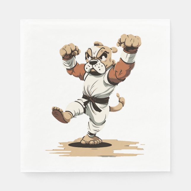 Guardanapo De Papel Cachorro Conhece Karate (Frente)