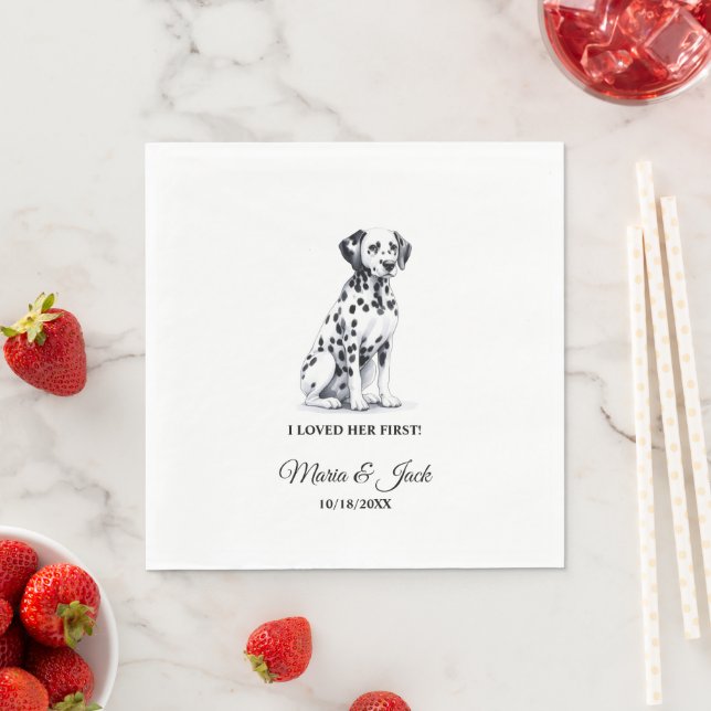 Guardanapo De Papel Cachorro Dálmata Eu Amava Sua Primeira Boda (Insitu)