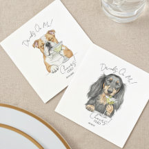 Cachorro De Casamento Com Aquarela Personalizada M