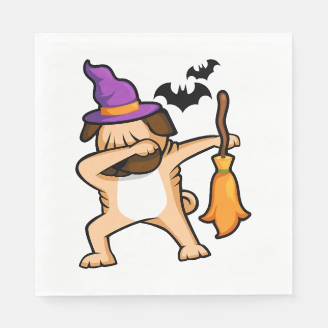 Guardanapo De Papel Cachorro de Dabbing Halloween (Frente)