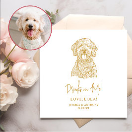 Guardanapo De Papel Cachorro de Goldendoodle Bebidas Personalizadas em