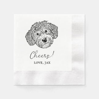 Guardanapo De Papel Cachorro de Goldendoodle Bebidas Personalizadas em