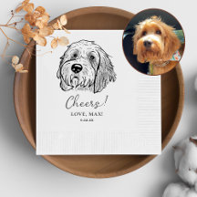 Cachorro de Goldendoodle Personalizado Cheios Napk