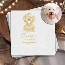 Guardanapo De Papel Cachorro de Goldendoodle Personalizado Cheios Napk
