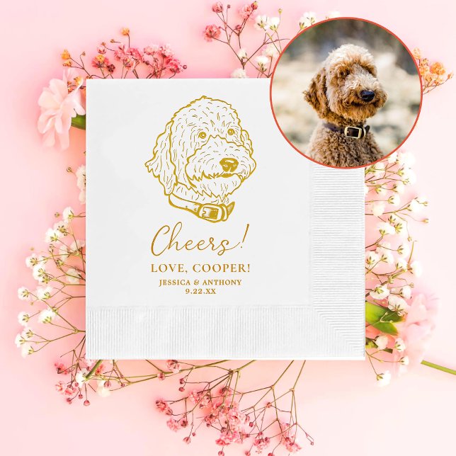 Guardanapo De Papel Cachorro de Goldendoodle Personalizado Cheios Napk (Criador carregado)