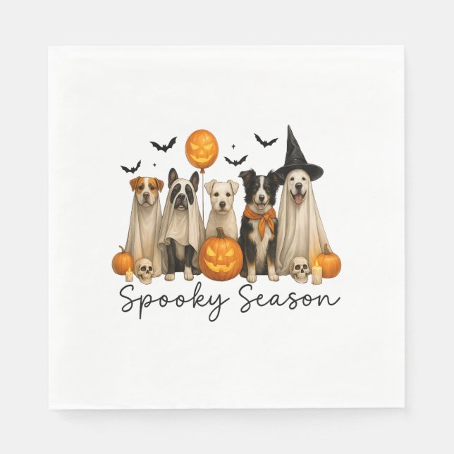 Guardanapo De Papel Cachorro de Halloween da estação Spooky (Frente)