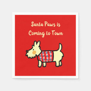 Guardanapo De Papel Cachorro de Natal Papai Noel Festivo