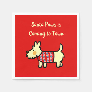 Guardanapo De Papel Cachorro de Natal Papai Noel Festivo