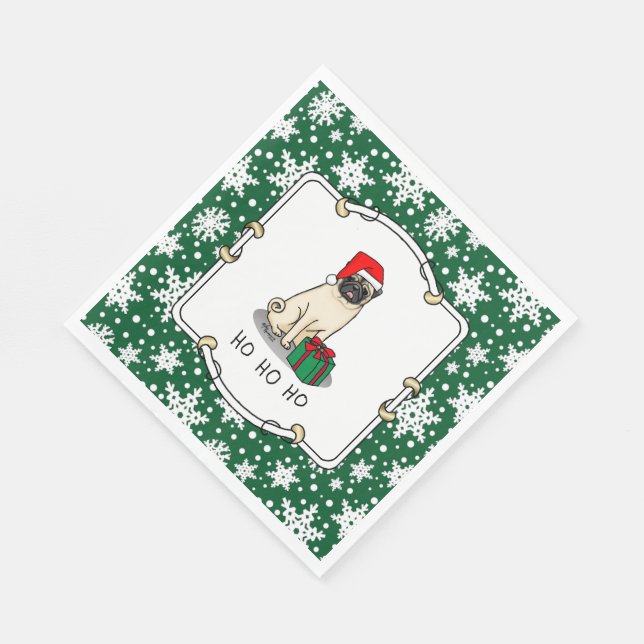 Guardanapo De Papel Cachorro de Papai Noel de Natal (desfiladeiro) (Quina)