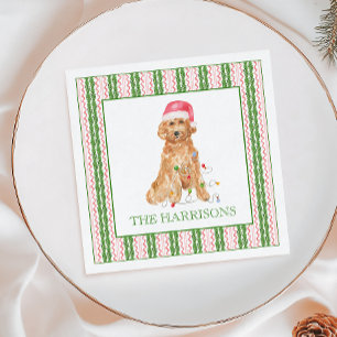 Guardanapo De Papel Cachorro de Papais noeis de Natal com Aquarela Per