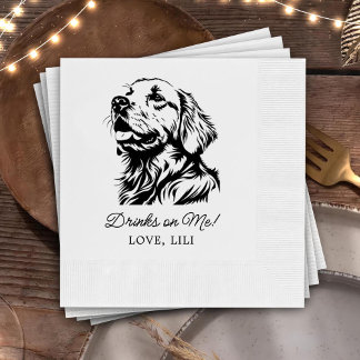 Guardanapo De Papel Cachorro De Retriever De ouro Bebidas Personalizad