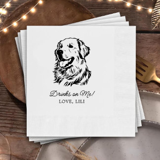 Guardanapo De Papel Cachorro De Retriever De ouro Bebidas Personalizad