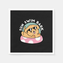Guardanapo De Papel Cachorro de verão - Cachorro flutuante com óculos