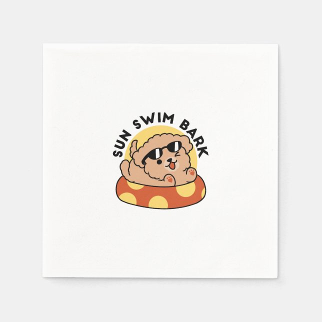 Guardanapo De Papel Cachorro de Verão legal flutuante - Festa de Pisci (Frente)