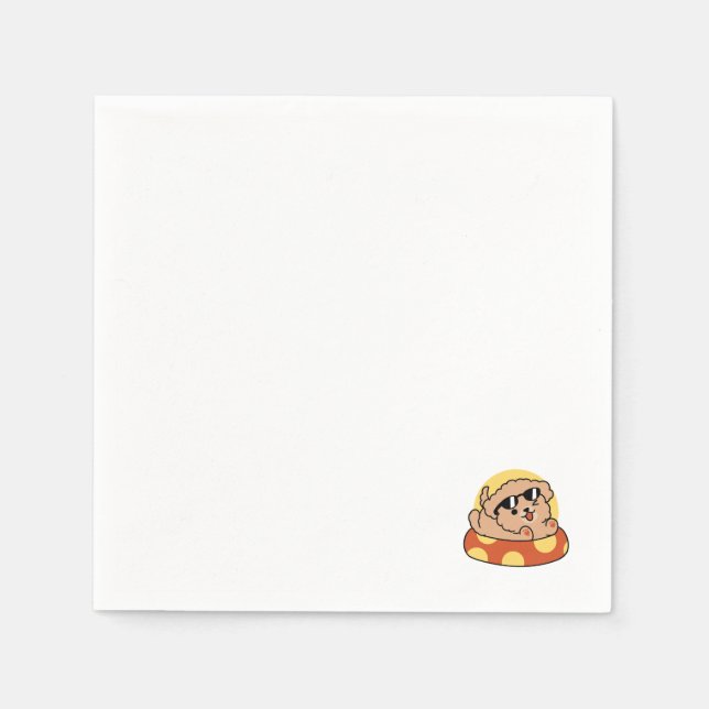 Guardanapo De Papel Cachorro de Verão legal flutuante - Festa de Pisci (Frente)