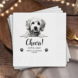 Guardanapo De Papel Cachorro Dourado Desenho Mão Personalizada