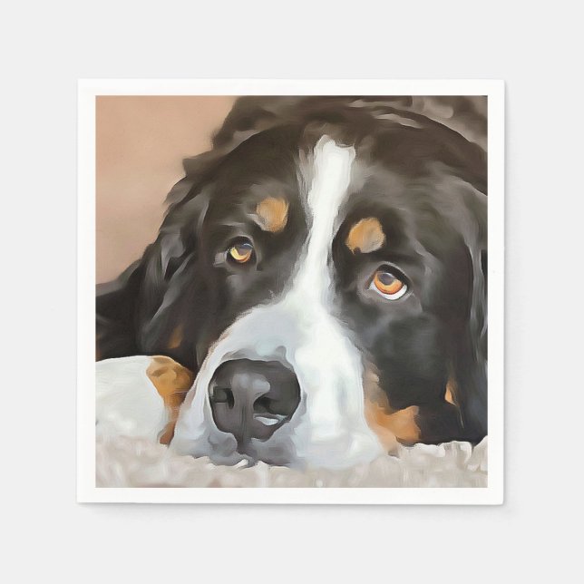 Guardanapo De Papel Cachorro, fêmea, cão de montanha Bernese (Frente)