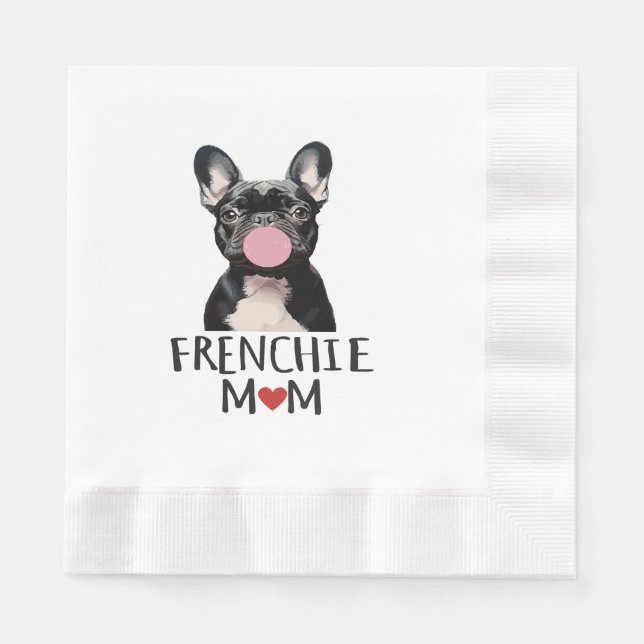 Guardanapo De Papel Cachorro francês fofo (Frente)
