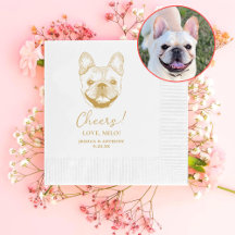 Cachorro Francês Personalizado Cheios Napkins