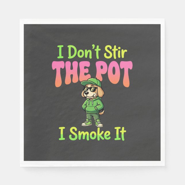 Guardanapo De Papel Cachorro Fumante Engraçado de Maconha (Frente)