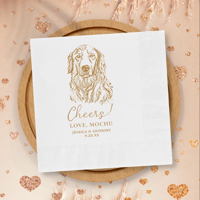 Guardanapo De Papel Cachorro Golden Retriever Brinde Casamento Persona (Criador carregado)