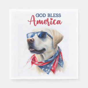 Guardanapo De Papel Cachorro-Lab Patriótico