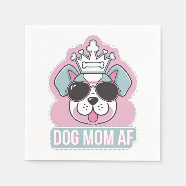 Guardanapo De Papel Cachorro Mãe AF - Cachorro Engraçado Mãe Design (Frente)