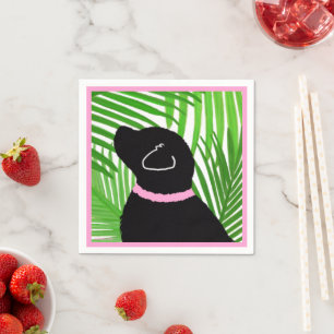 Guardanapo De Papel Cachorro Negro da Ilha das Palmeiras Verde