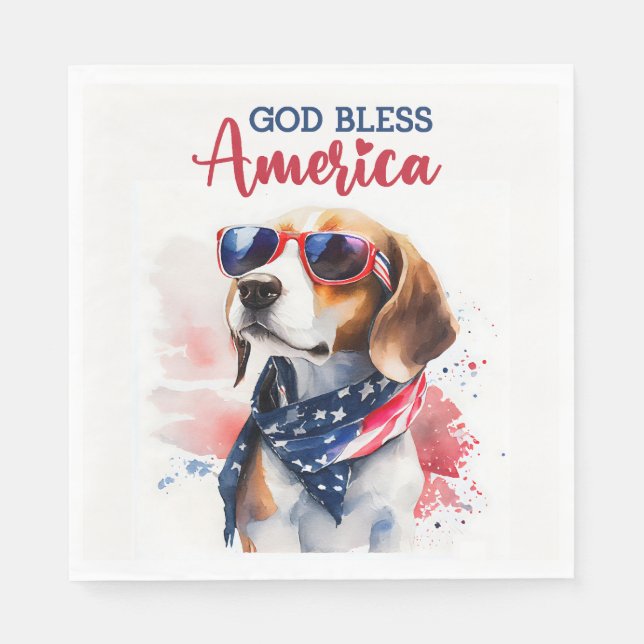 Guardanapo De Papel Cachorro Patriota-Beagle (Frente)