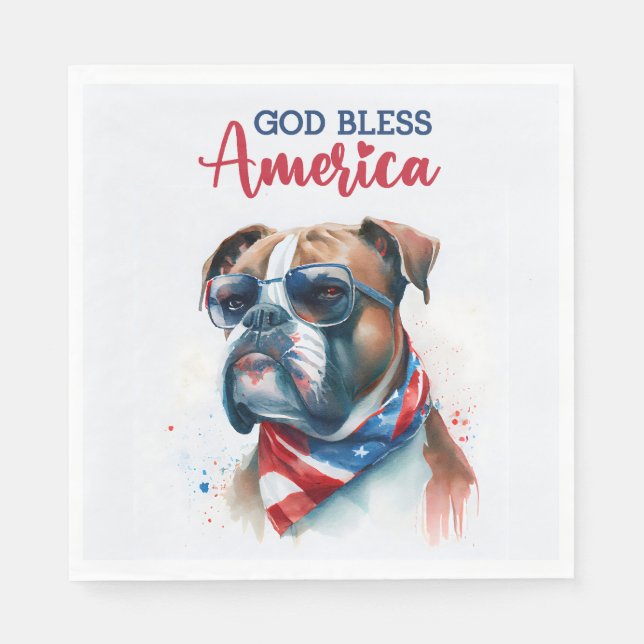 Guardanapo De Papel Cachorro Patriota-Boxer (Frente)